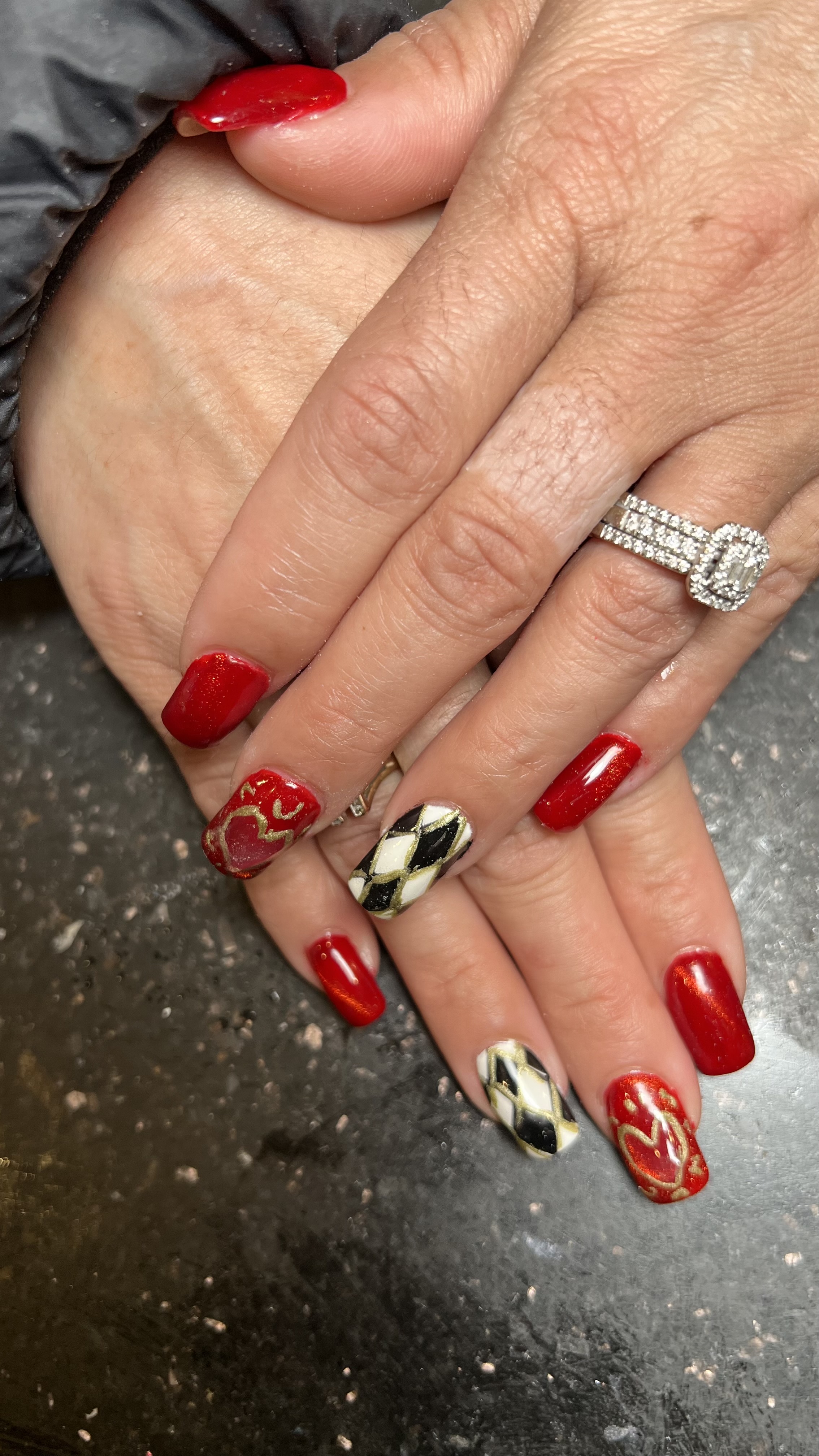 Red nail art design